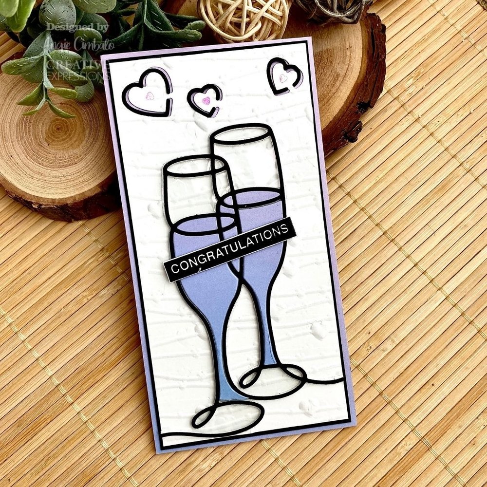 Creative Expressions Craft Dies One-Liner Collection Champagne Flutes (CEDSE003) (OUTLET)