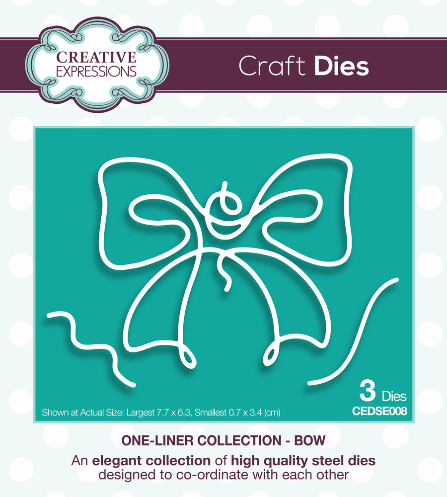 Creative Expressions Craft Dies One-Liner Collection Bow (CEDSE008) (OUTLET)