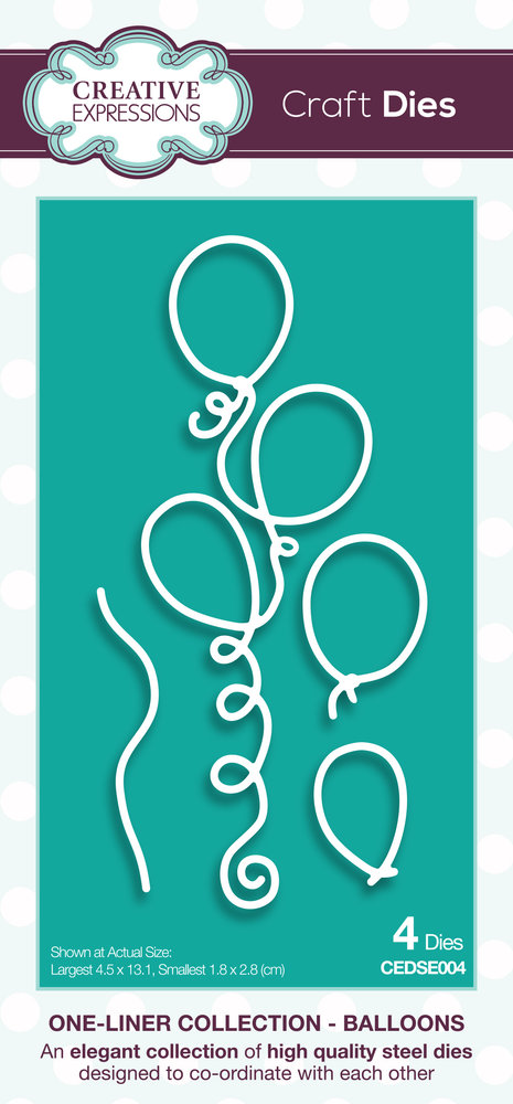 Creative Expressions Craft Dies One-Liner Collection Balloons (CEDSE004) (OUTLET)