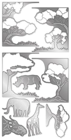 Gemini African Savannah Create-a-Card Dies (GEM-MD-CAD-AFSAV) (DISCONTINUED)