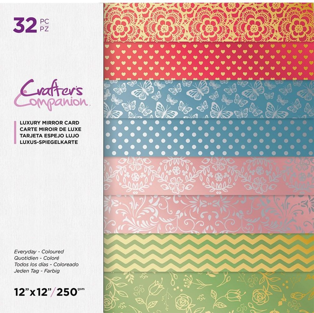 Crafter's Companion Everyday Coloured 12x12 Inch Luxury Mirror Card Pad (CC-LMC12-EVCOL-32) (OUTLET) Crafter's Companion Everyday Coloured 12x12 Inch Luxury Mirror Card Pad (CC-LMC12-EVCOL-32) (OUTLET)