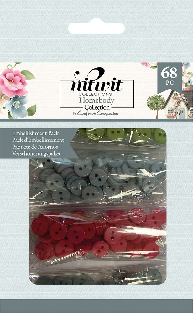 Crafter's Companion Homebody Embellishment Pack (68pcs) (NIT-HB-EMB) (OUTLET) Crafter's Companion Homebody Embellishment Pack (68pcs) (NIT-HB-EMB) (OUTLET)