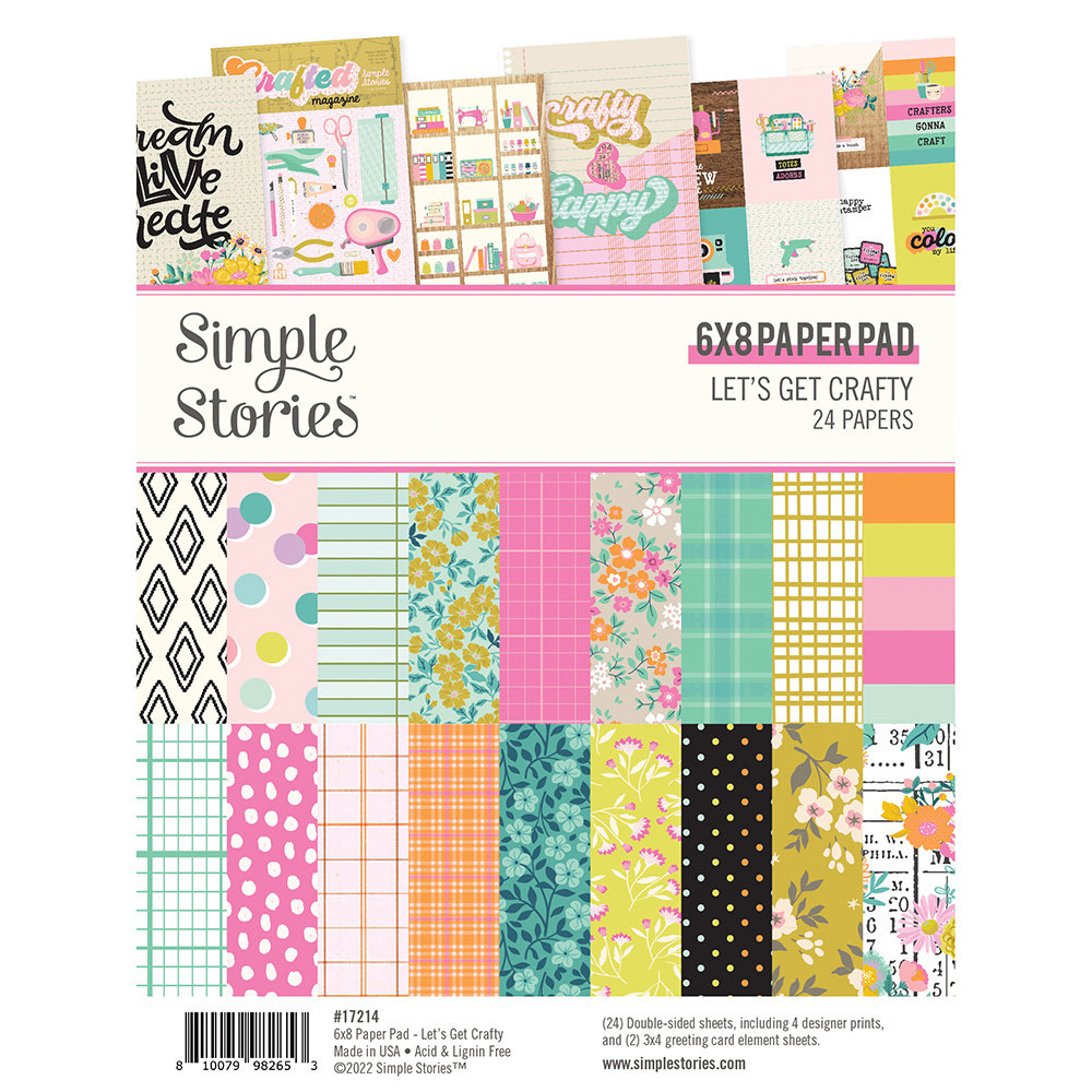 Simple Stories Let's Get Crafty 6x8 Inch Paper Pad (17214) (DISCONTINUED)