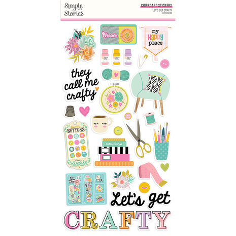 Simple Stories Let's Get Crafty 6x12 Inch Chipboard (17216) (DISCONTINUED)
