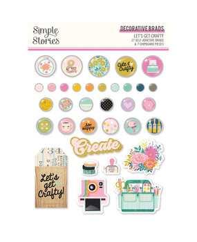 Simple Stories Let's Get Crafty Decorative Brads (17223) (DISCONTINUED)