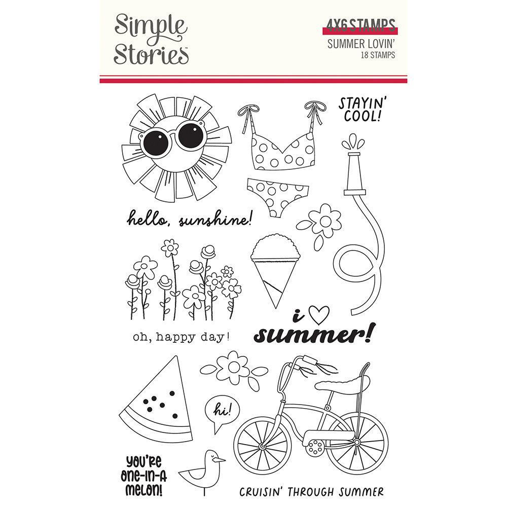 Simple Stories Summer Lovin' Clear Stamps (17315) (OUTLET)