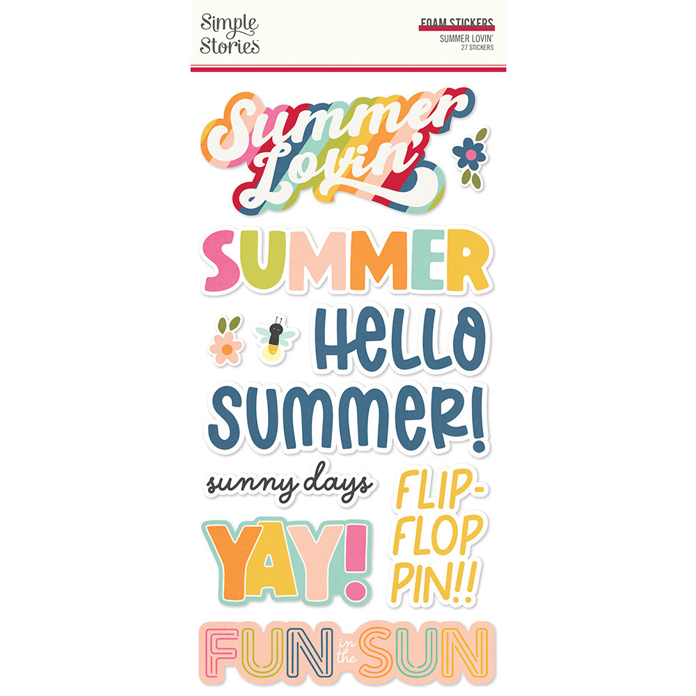 Simple Stories Summer Lovin' Foam Stickers (17321) (OUTLET)