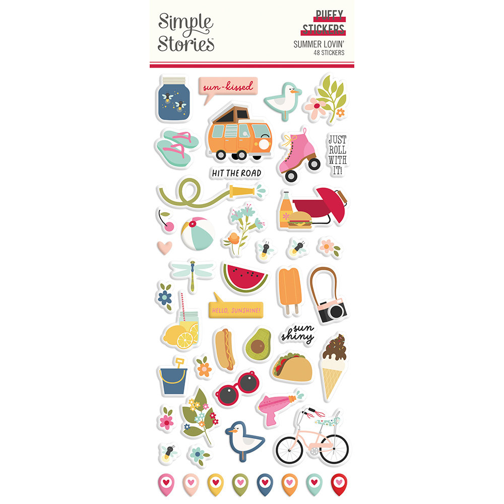 Simple Stories Summer Lovin' Puffy Stickers (17322) (DISCONTINUED)