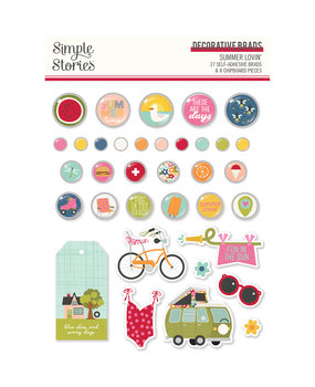 Simple Stories Summer Lovin' Decorative Brads (17323) (DISCONTINUED)