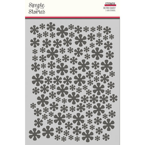 Simple Stories Summer Lovin' 6x8 Inch Stencil Retro Daisy (17326) (DISCONTINUED)