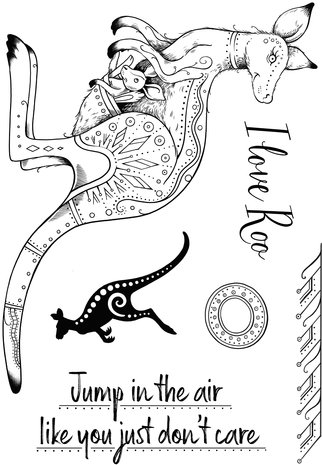 Pink Ink Designs I Love Roo A5 Clear Stamp (PI165) (OUTLET)