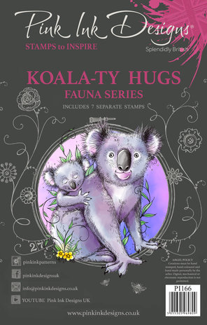 Pink Ink Designs Koala-ty Hugs A5 Clear Stamp (PI166) (OUTLET)