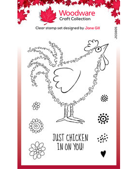 Woodware Fuzzie Friends Clara The Chicken Clear Stamp (JGS805) (OUTLET)