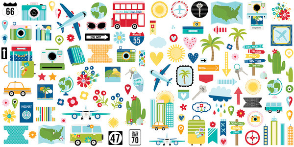 Bella BLVD Time To Travel Ephemera Icons (BB2515) (DISCONTINUED)