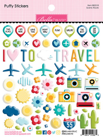 Bella BLVD Scenic Route Puffy Stickers (BB2518) (OUTLET)