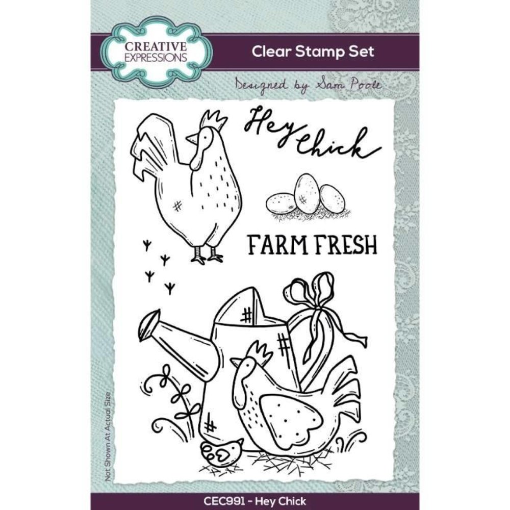 Creative Expressions Sam Poole Clear Stamp A6 Hey Chick (CEC991) (OUTLET) Creative Expressions Sam Poole Clear Stamp A6 Hey Chick (CEC991) (OUTLET)