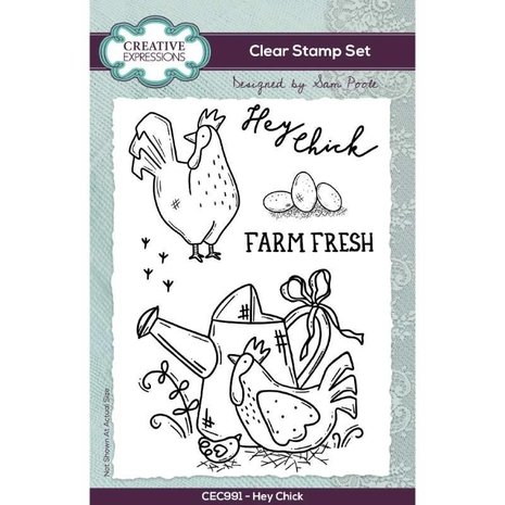 Creative Expressions Sam Poole Clear Stamp A6 Hey Chick (CEC991) (OUTLET) Creative Expressions Sam Poole Clear Stamp A6 Hey Chick (CEC991) (OUTLET)