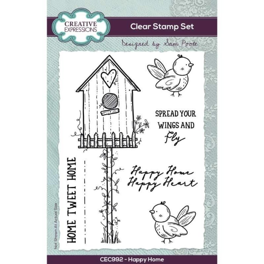Creative Expressions Sam Poole Clear Stamp A6 Happy Home (CEC992) (OUTLET)