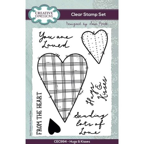 Creative Expressions Sam Poole Clear Stamp A6 Hugs & Kisses (CEC994) (OUTLET) Creative Expressions Sam Poole Clear Stamp A6 Hugs & Kisses (CEC994) (OUTLET)