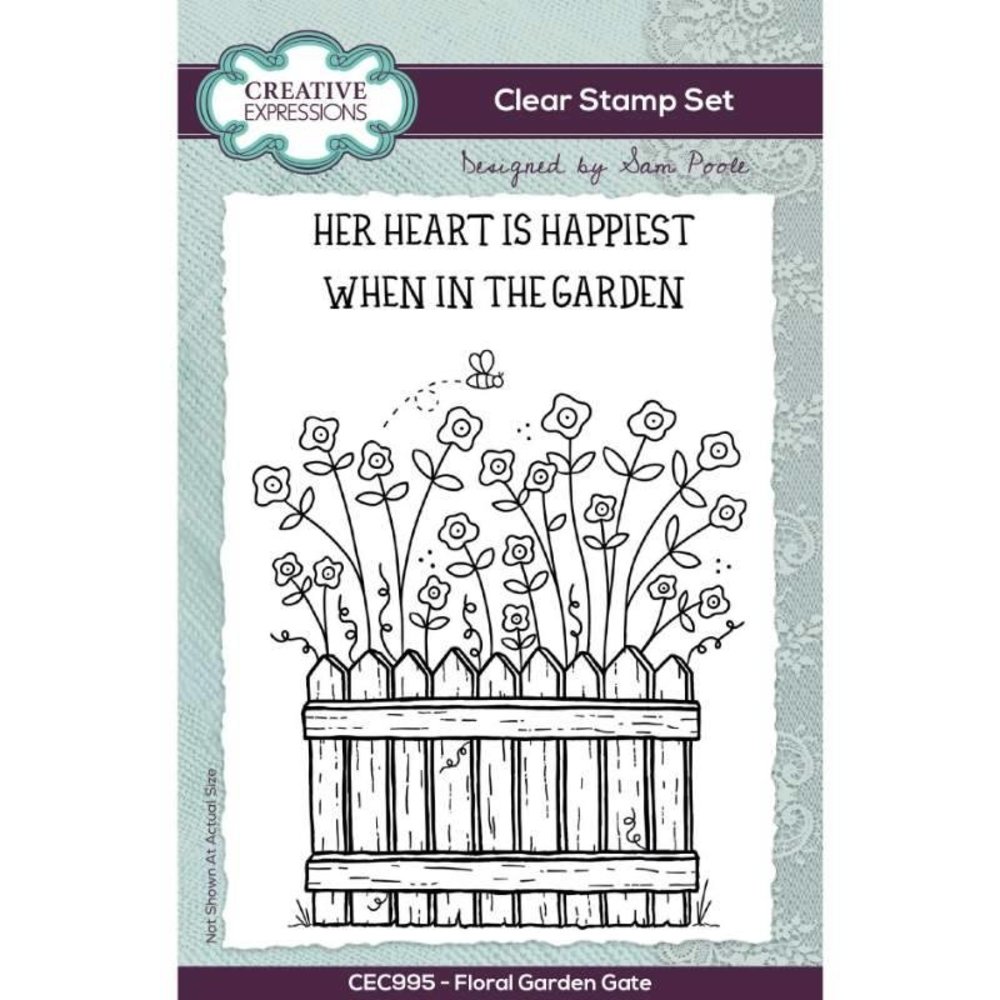 Creative Expressions Sam Poole Clear Stamp A6 Floral Garden Gate (CEC995) (OUTLET)