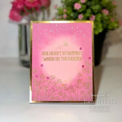 Creative Expressions Sam Poole Clear Stamp A6 Floral Garden Gate (CEC995) (OUTLET)