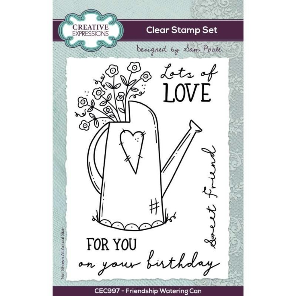 Creative Expressions Sam Poole Clear Stamp A6 Friendship Watering Can (CEC997) (OUTLET) Creative Expressions Sam Poole Clear Stamp A6 Friendship Watering Can (CEC997) (OUTLET)