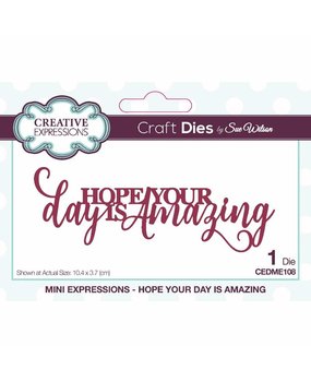 Creative Expressions Sue Wilson Craft Die Mini Expressions Hope Your Day Is Amazing (CEDME108) (OUTLET)