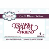 Creative Expressions Sue Wilson Craft Die Mini Expressions You Are A Great Friend (CEDME109) (OUTLET)