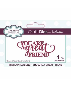 Creative Expressions Sue Wilson Craft Die Mini Expressions You Are A Great Friend (CEDME109) (OUTLET)