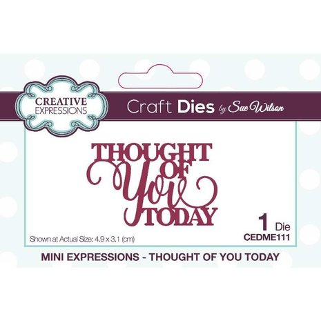 Creative Expressions Sue Wilson Craft Die Mini Expressions Thought Of You Today (CEDME111) (OUTLET) Creative Expressions Sue Wilson Craft Die Mini Expressions Thought Of You Today (CEDME111) (OUTLET)