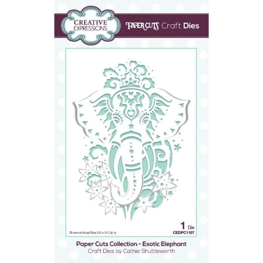 Creative Expressions Paper Cuts Exotic Elephant Craft Die (CEDPC1197) (OUTLET)