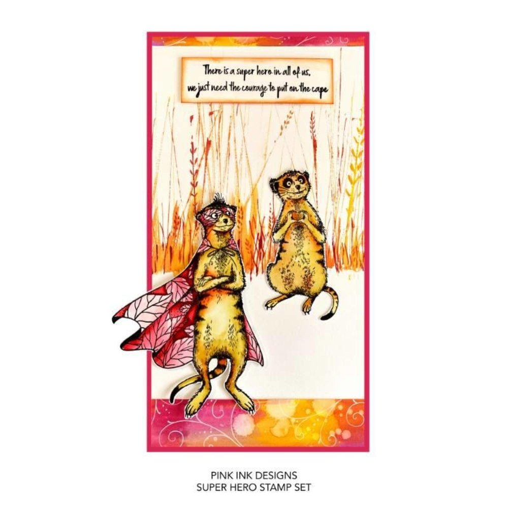 Pink Ink Designs Super Hero A5 Clear Stamps (PI169) (OUTLET)