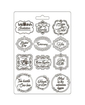 Stamperia Soft Mould A4 You and Me Plates (K3PTA4537) (DISCONTINUED)
