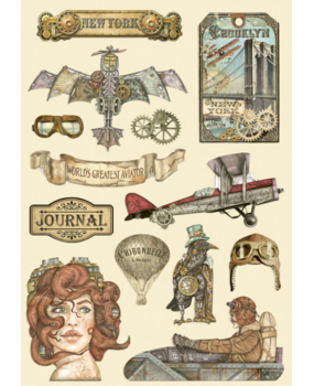 Stamperia Colored Wooden Shapes A5 Sir Vagabond Aviator (KLSP123) (DISCONTINUED)