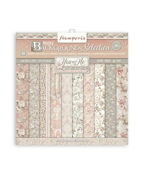Stamperia You and Me Maxi Backgrounds 12x12 Inch Paper Pack (SBBL114)