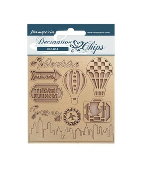 Stamperia Decorative Chips Sir Vagabond Aviator Travel (SCB133) (DISCONTINUED)