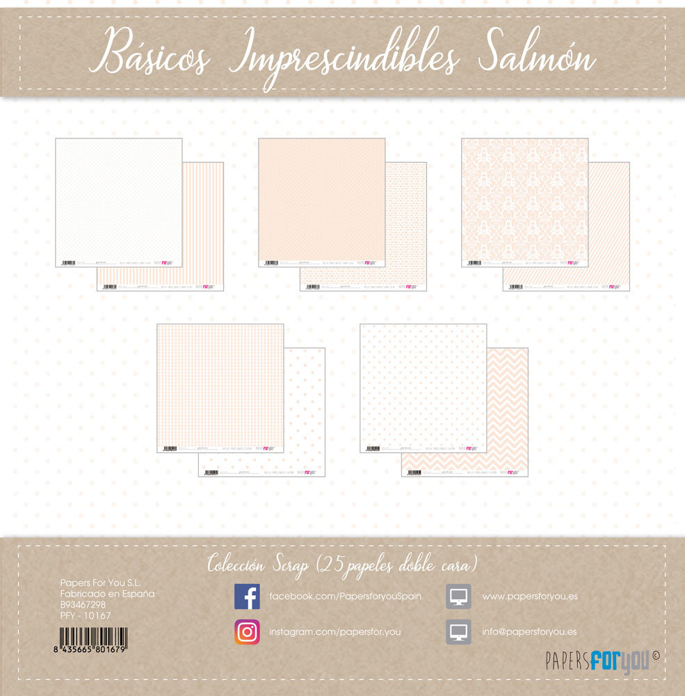 Papers For You Basicos Imprescindibles Salmon Mini Scrap Paper Pack (25pcs) (PFY-10167) (DISCONTINUED) Papers For You Basicos Imprescindibles Salmon Mini Scrap Paper Pack (25pcs) (PFY-10167) (DISCONTINUED)
