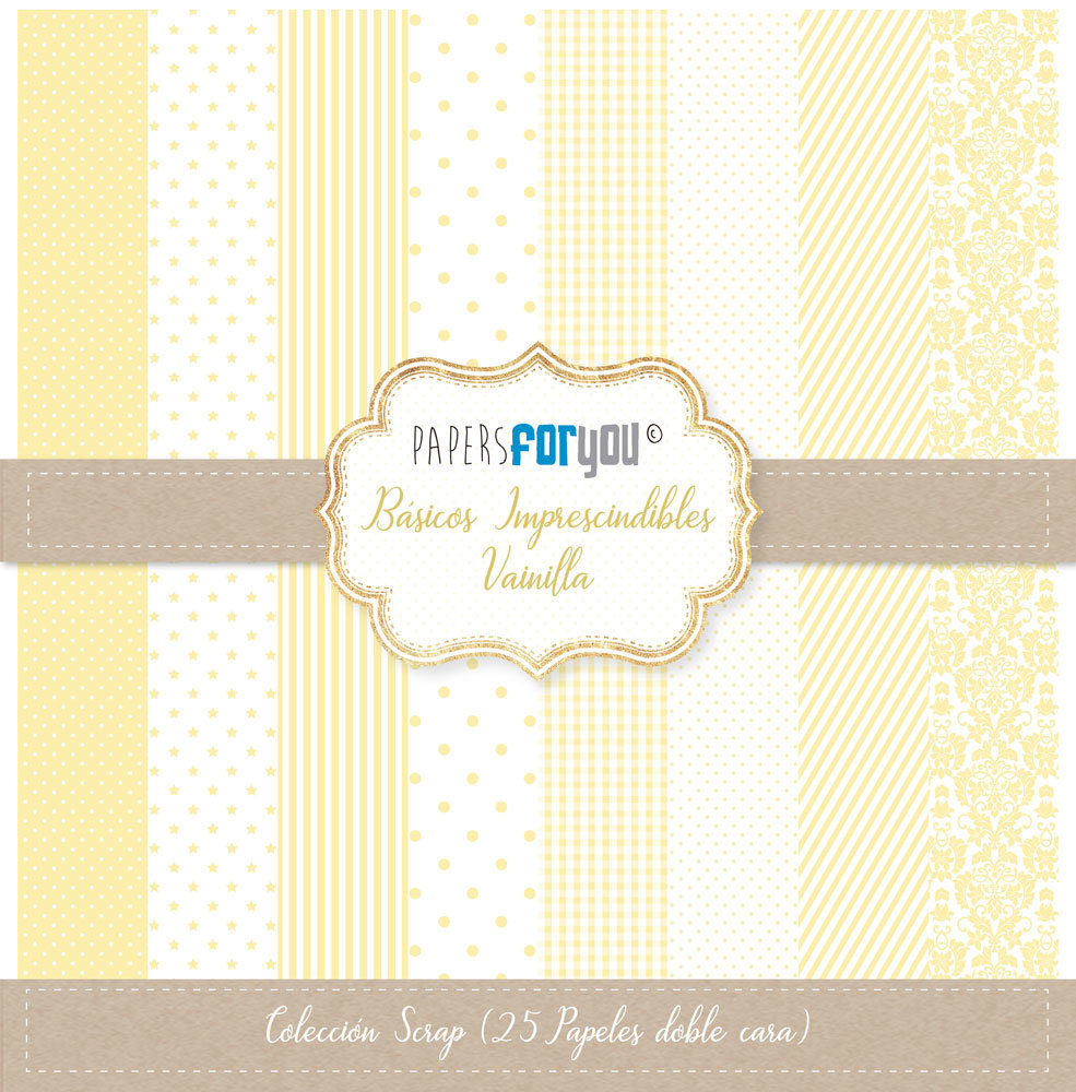 Papers For You Basicos Imprescindibles Vainilla Mini Scrap Paper Pack (25pcs) (PFY-10163) (DISCONTINUED)