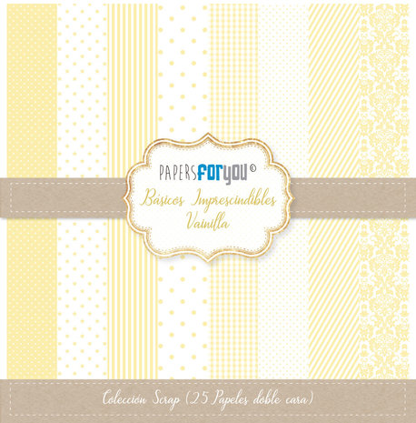 Papers For You Basicos Imprescindibles Vainilla Mini Scrap Paper Pack (25pcs) (PFY-10163) (DISCONTINUED)