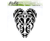 Picket Fence Studios Swirly Heart 6x6 Inch Stencil (SC-307)