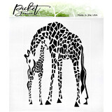 Picket Fence Studios Momma and Baby Giraffes 6x6 Inch Stencil (SC-279) (OUTLET)