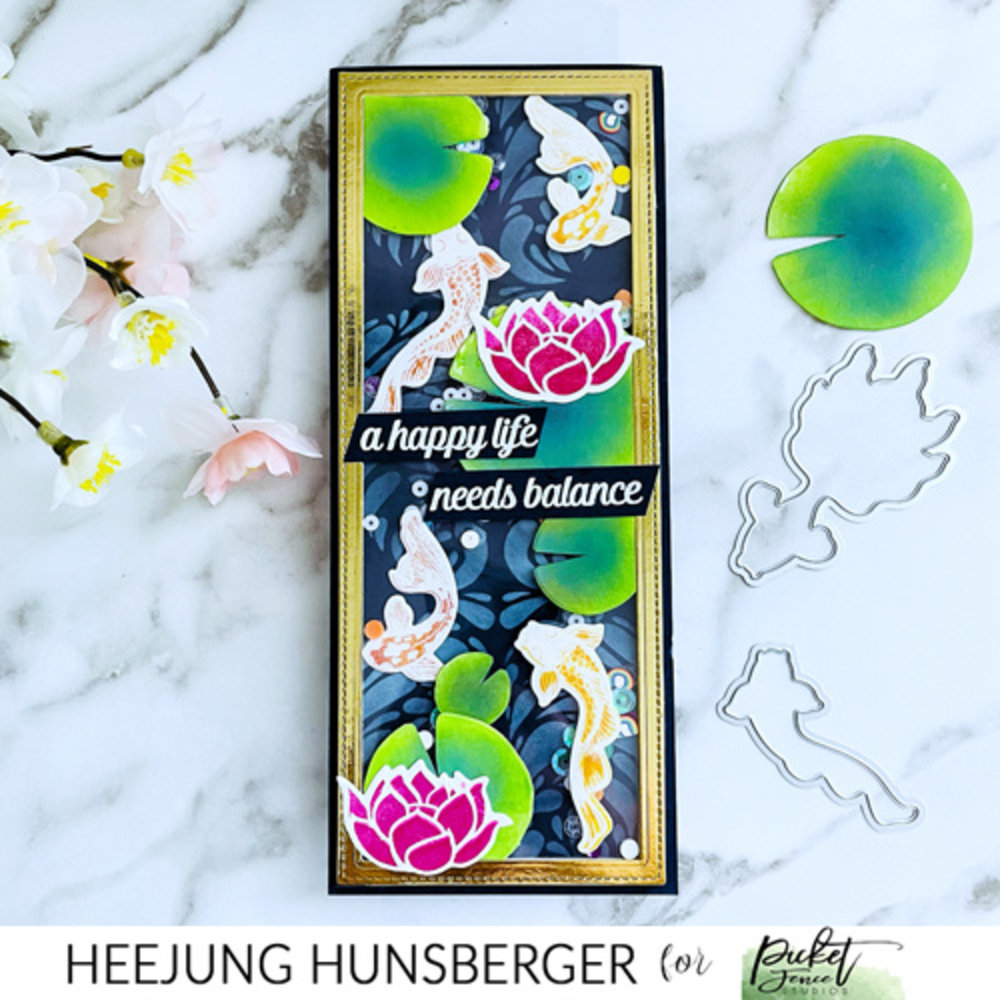 Picket Fence Studios Graceful Koi 6x6 Inch Clear Stamps (A-157) (OUTLET)