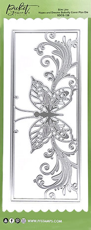 Picket Fence Studios Slim Line Hopes and Dreams Butterfly 4x10 Inch Cover Plate Dies (SDCS-138) (OUTLET) Picket Fence Studios Slim Line Hopes and Dreams Butterfly 4x10 Inch Cover Plate Dies (SDCS-138) (OUTLET)