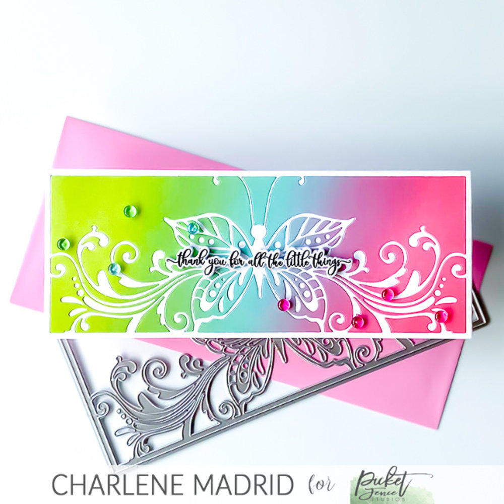 Picket Fence Studios Slim Line Hopes and Dreams Butterfly 4x10 Inch Cover Plate Dies (SDCS-138) (OUTLET) Picket Fence Studios Slim Line Hopes and Dreams Butterfly 4x10 Inch Cover Plate Dies (SDCS-138) (OUTLET)