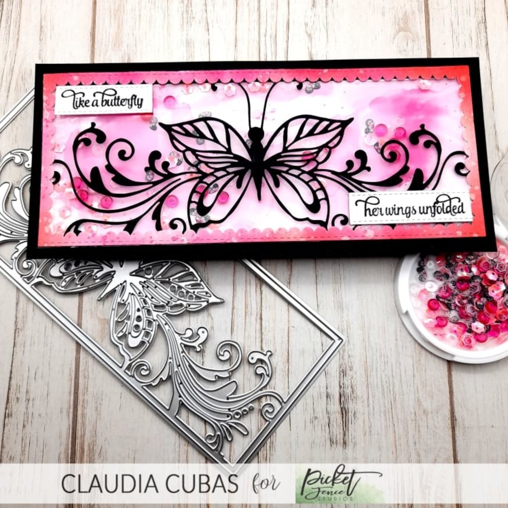 Picket Fence Studios Slim Line Hopes and Dreams Butterfly 4x10 Inch Cover Plate Dies (SDCS-138) (OUTLET) Picket Fence Studios Slim Line Hopes and Dreams Butterfly 4x10 Inch Cover Plate Dies (SDCS-138) (OUTLET)