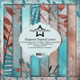 Paper Favourites Turquoise Tropical Leaves 12x12 Inch Paper Pack (PF403) (DISCONTINUED)