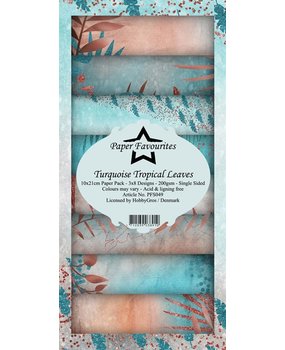 Paper Favourites Turquoise Tropical Leaves Slim Paper Pack (PFS049) (DISCONTINUED)