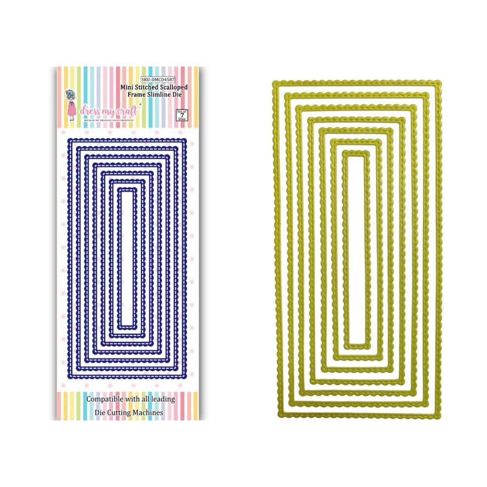 Dress My Craft Cutting Die Slimline Mini Stitched Scalloped Frame (DMCD4587) (OUTLET) Dress My Craft Cutting Die Slimline Mini Stitched Scalloped Frame (DMCD4587) (OUTLET)