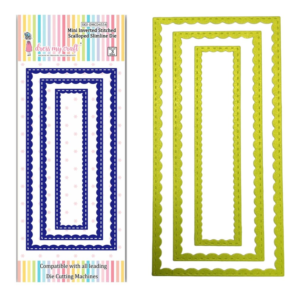 Dress My Craft Cutting Die Slimline Mini Inverted Stitched Scalloped (DMCD4554) (OUTLET) Dress My Craft Cutting Die Slimline Mini Inverted Stitched Scalloped (DMCD4554) (OUTLET)