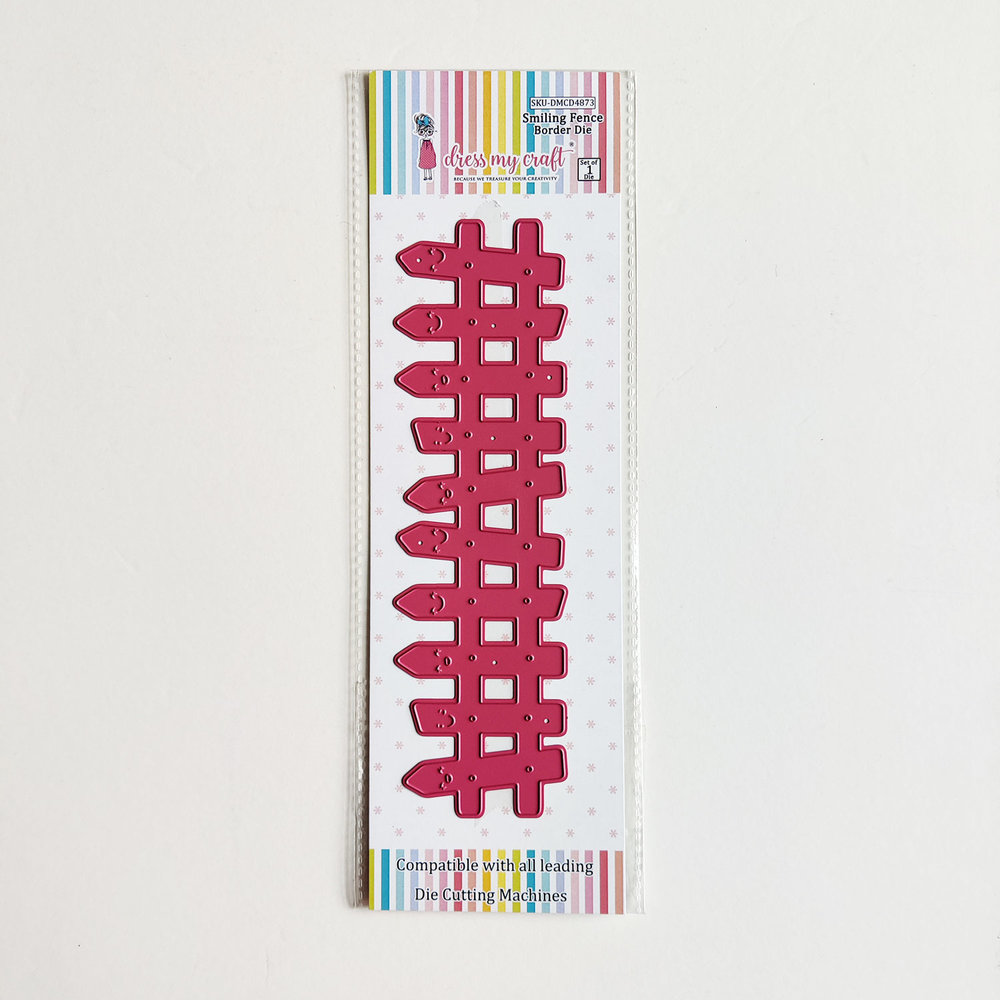 Dress My Craft Cutting Die Border Smiling Fence (DMCD4873) (OUTLET)